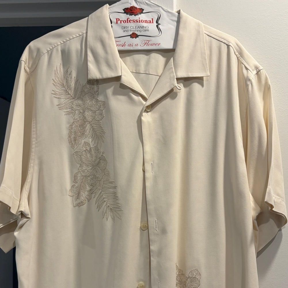 Tommy Bahama Cream Floral Button Down Shirt